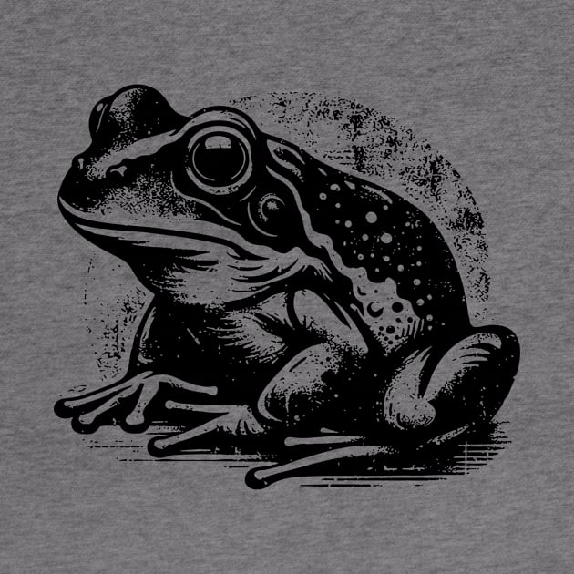 Grunge Retro Frog - Stamp Style - Frog Lover by TeeTopiaNovelty